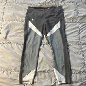 Under Armour white and gray capri length workout leggings